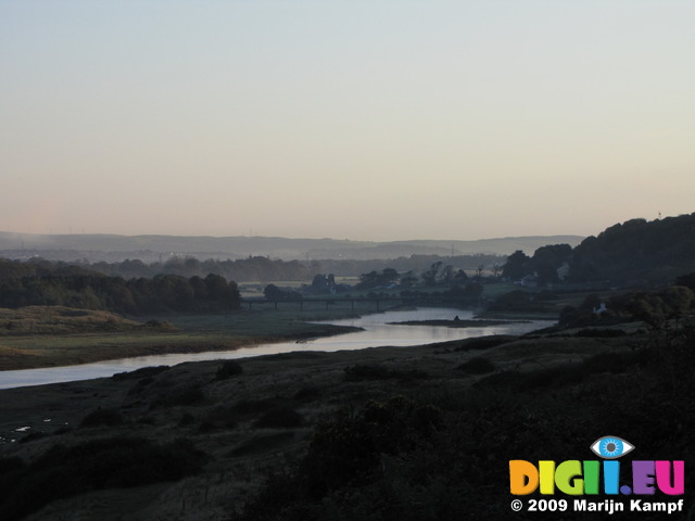 SX09757 Ogmore Castle and Ogmore river in the morning